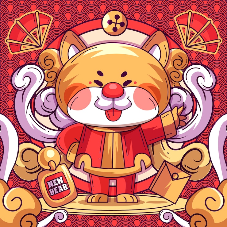 Vettore gratuito illustrazione degli animali dello zodiaco cinese disegnata a mano