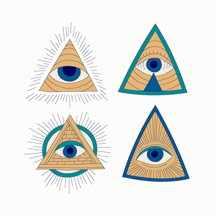 Vettore gratuito illustrazione degli illuminati disegnata a mano