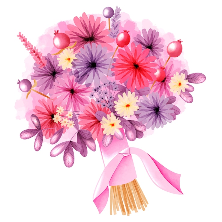 Vettore gratuito illustrazione dei fiori di san valentino dell'acquerello