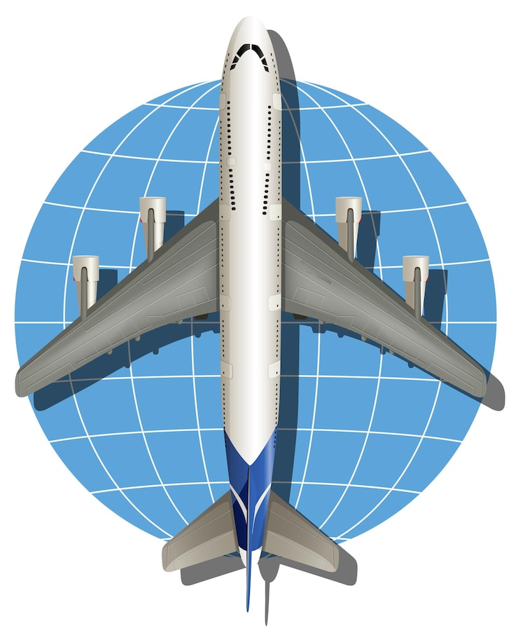 Vettore gratuito illustrazione dei viaggi aerei mondiali