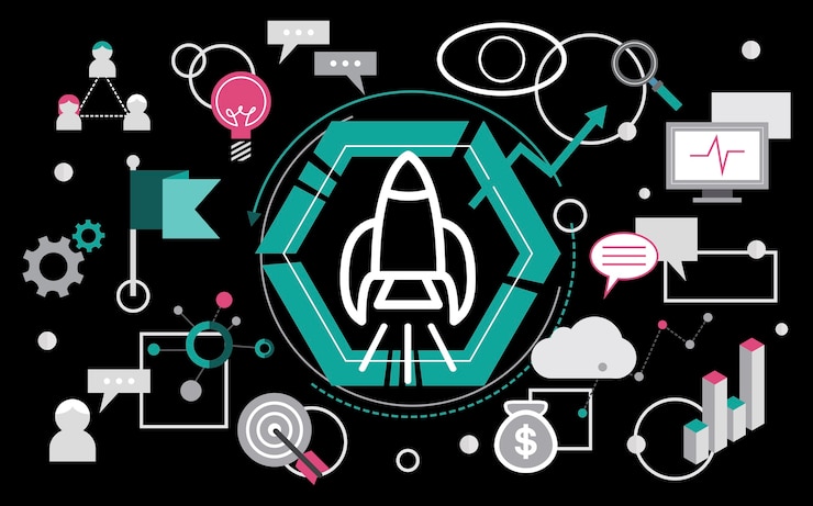Vettore gratuito illustrazione del business di avvio