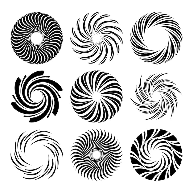 Illustrazione del cerchio a spirale di design piatto