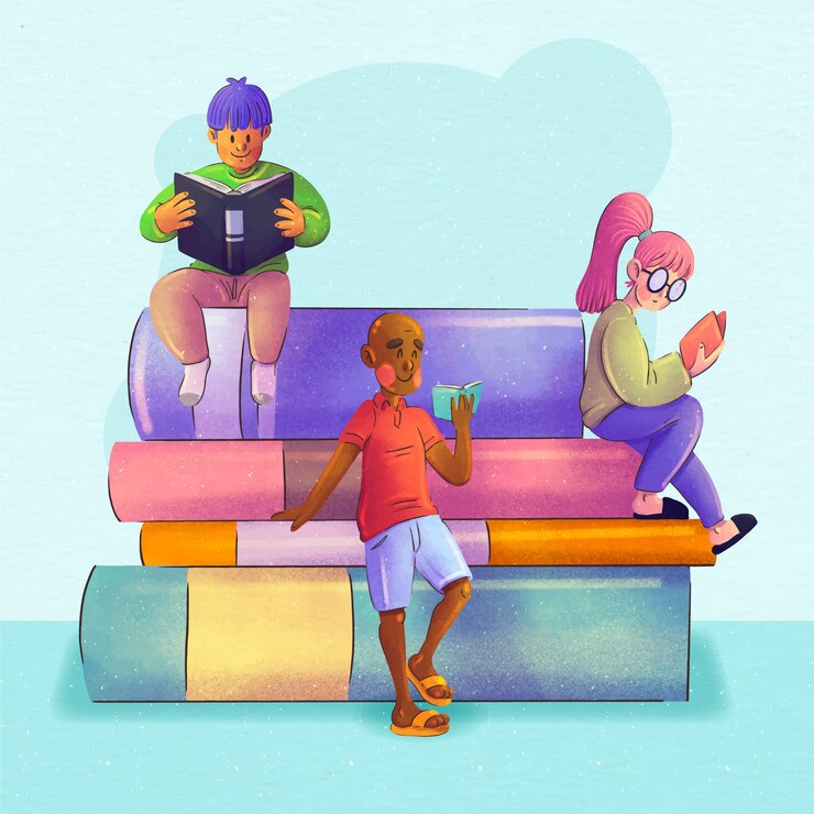 Vettore gratuito illustrazione del club del libro dell'acquerello