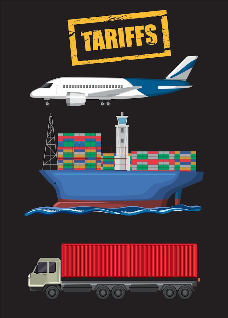 Vettore gratuito illustrazione del commercio mondiale e delle tariffe