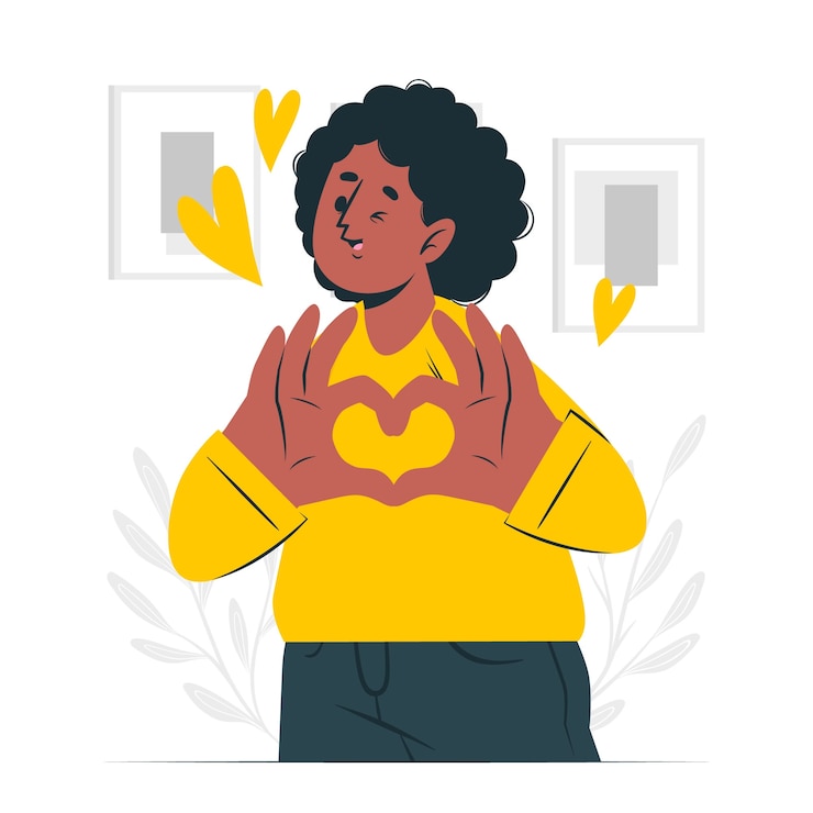 Vettore gratuito illustrazione del concetto del cuore della mano