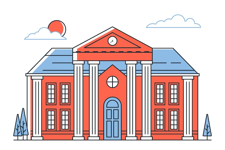 Vettore gratuito illustrazione del concetto del municipio