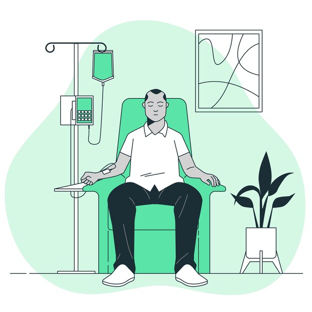Illustrazione del concetto del paziente oncologico