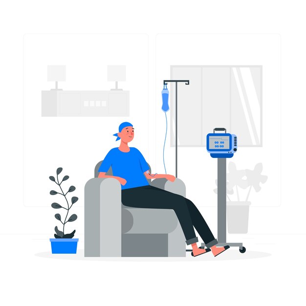 Illustrazione del concetto del paziente oncologico