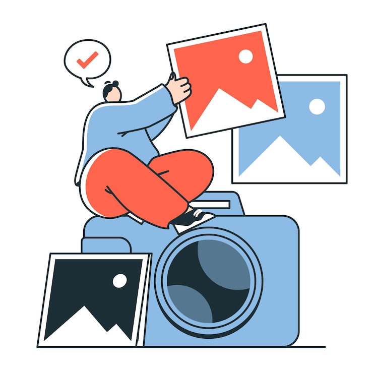 Vettore gratuito illustrazione del concetto delle foto