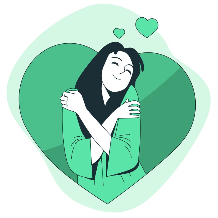Vettore gratuito illustrazione del concetto di amore di sé