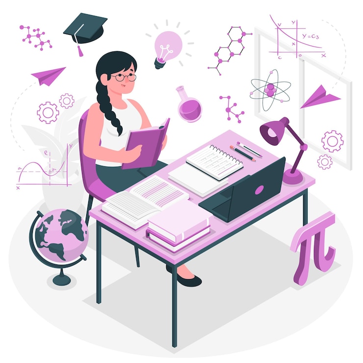 Vettore gratuito illustrazione del concetto di apprendimento