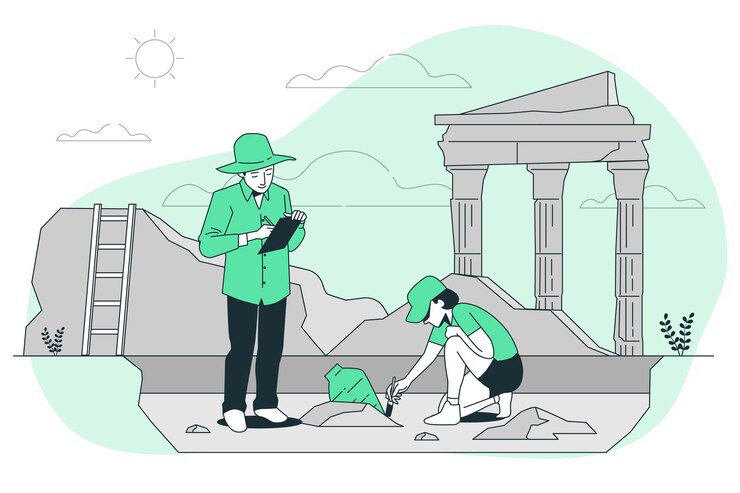 Vettore gratuito illustrazione del concetto di archeologia