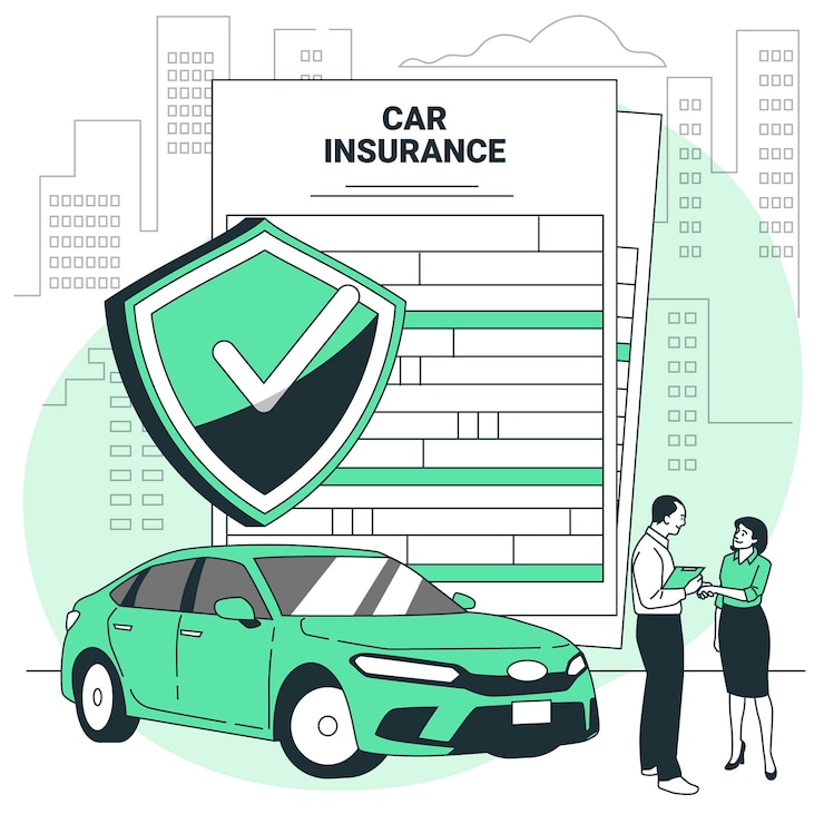 Vettore gratuito illustrazione del concetto di assicurazione auto