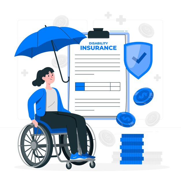 Illustrazione del concetto di assicurazione per disabilità