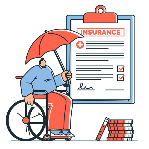 Illustrazione del concetto di assicurazione per disabilità