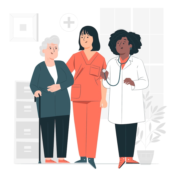 Vettore gratuito illustrazione del concetto di assistenza medica