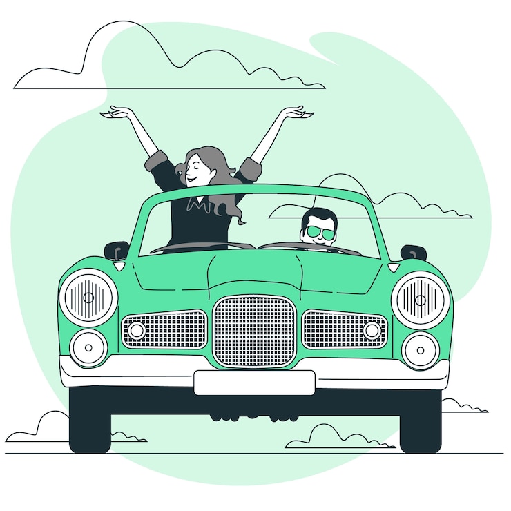 Vettore gratuito illustrazione del concetto di auto convertibile
