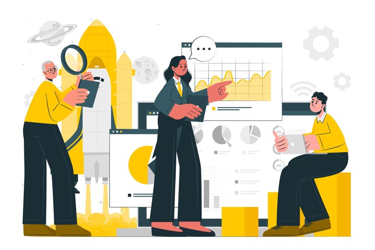 Vettore gratuito illustrazione del concetto di azienda tecnologica