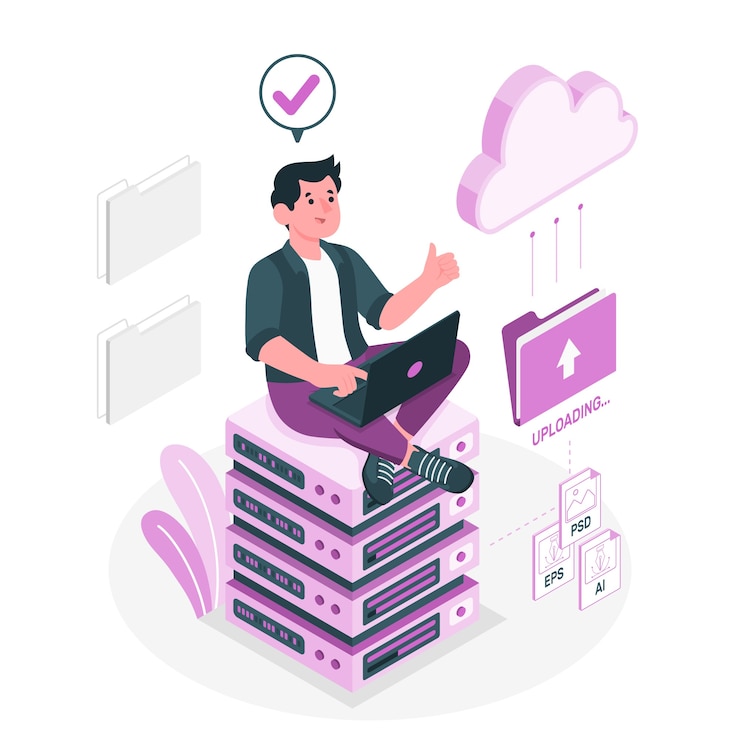 Vettore gratuito illustrazione del concetto di backup