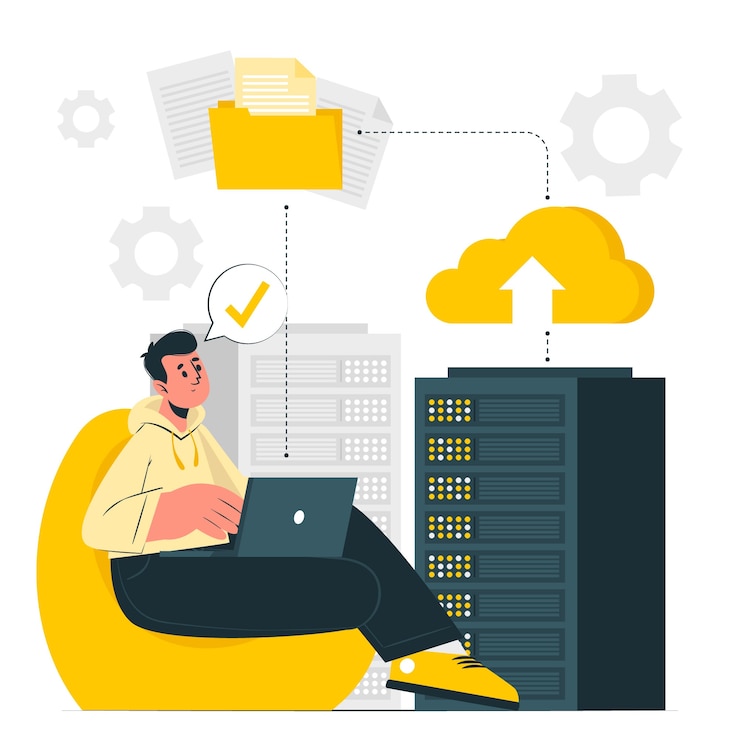Vettore gratuito illustrazione del concetto di backup