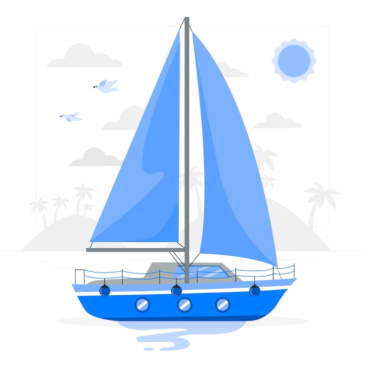 Vettore gratuito illustrazione del concetto di barca a vela