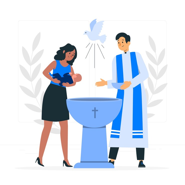 Vettore gratuito illustrazione del concetto di battesimo