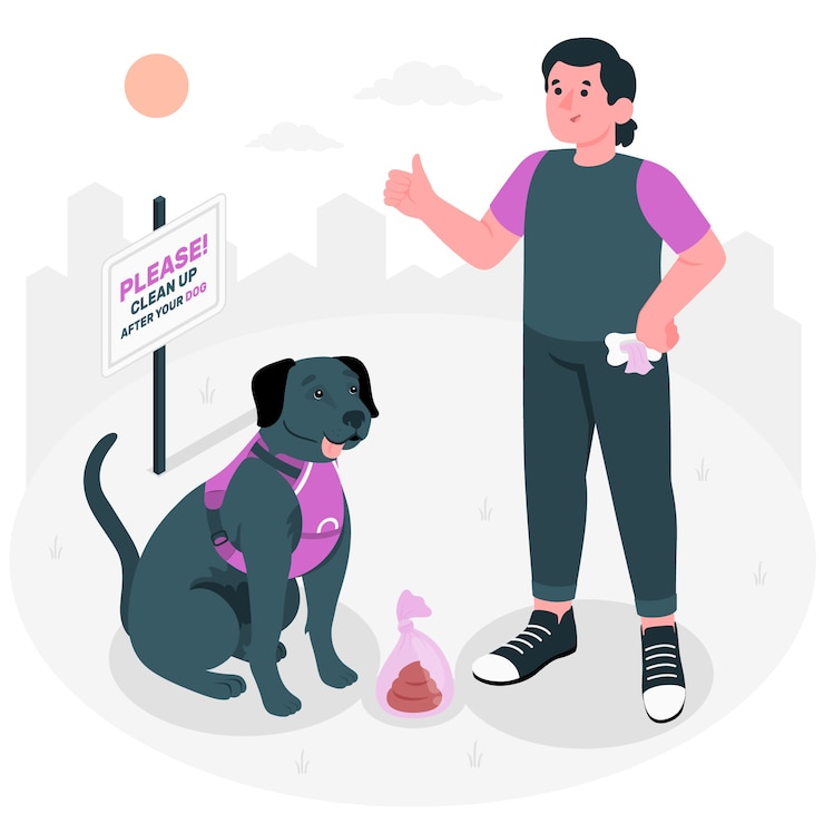 Vettore gratuito illustrazione del concetto di cacca di cane