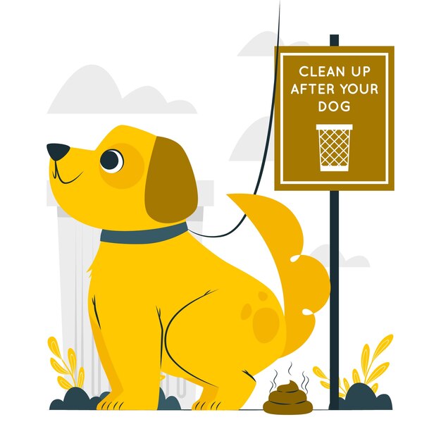 Illustrazione del concetto di cacca di cane