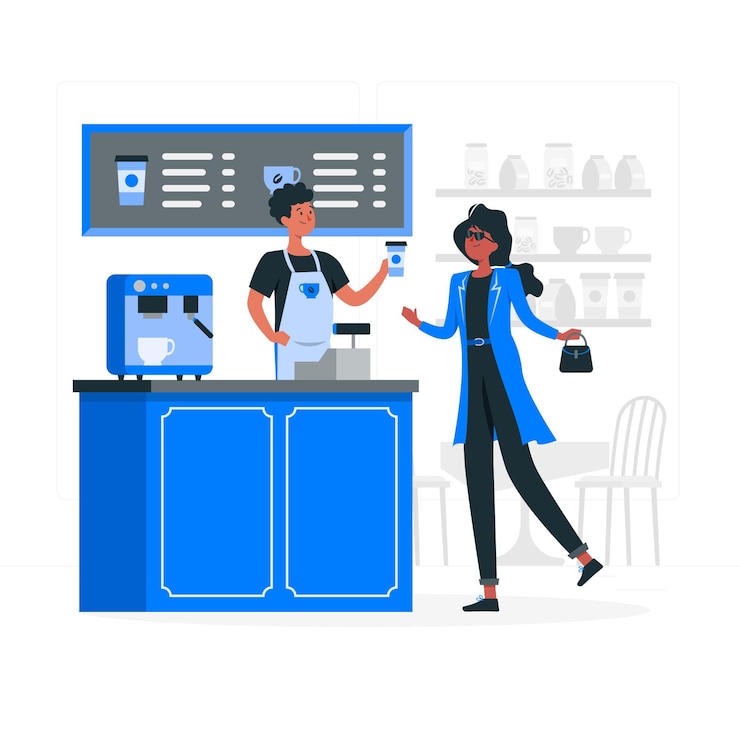 Vettore gratuito illustrazione del concetto di caffetteria
