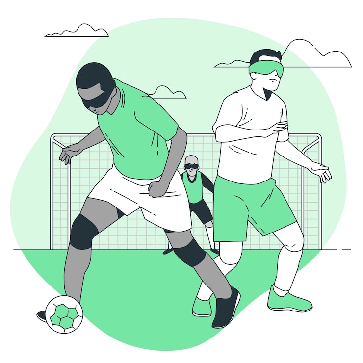 Vettore gratuito illustrazione del concetto di calcio paralimpico a 5