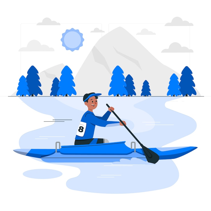 Vettore gratuito illustrazione del concetto di canoa paralimpica