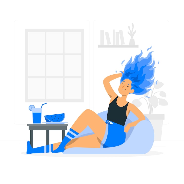 Vettore gratuito illustrazione del concetto di capelli di fuoco