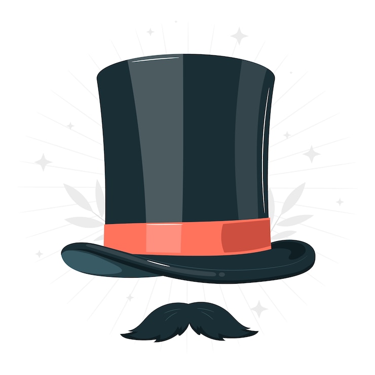Vettore gratuito illustrazione del concetto di cappello a cilindro