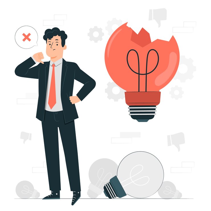 Vettore gratuito illustrazione del concetto di cattiva idea