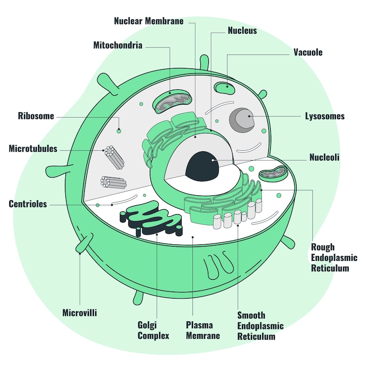 Vettore gratuito illustrazione del concetto di cellula umana