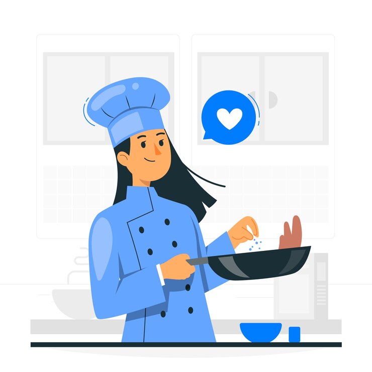 Vettore gratuito illustrazione del concetto di chef femminile