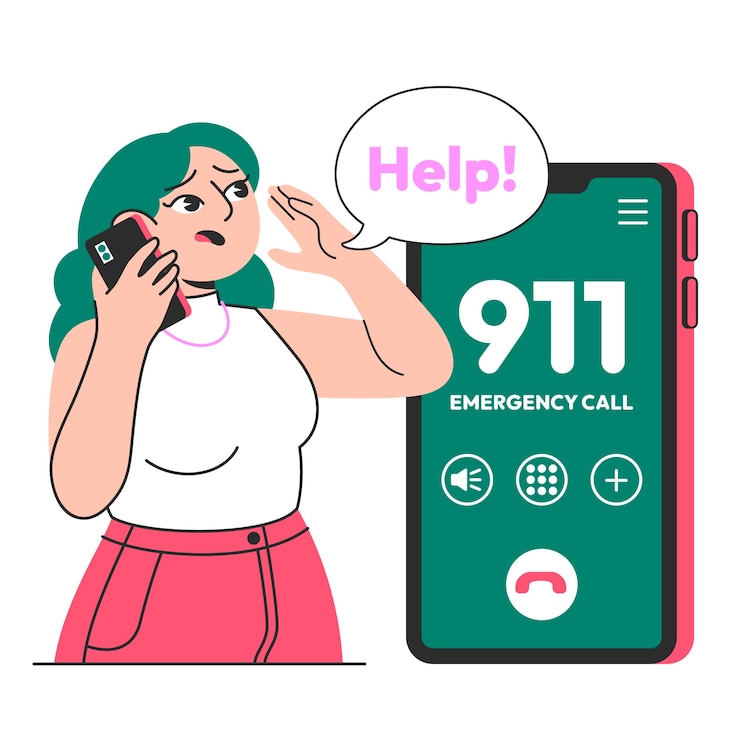 Vettore gratuito illustrazione del concetto di chiamata d'emergenza