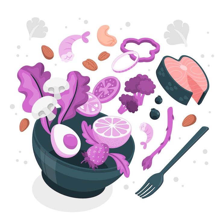 Vettore gratuito illustrazione del concetto di cibo sano