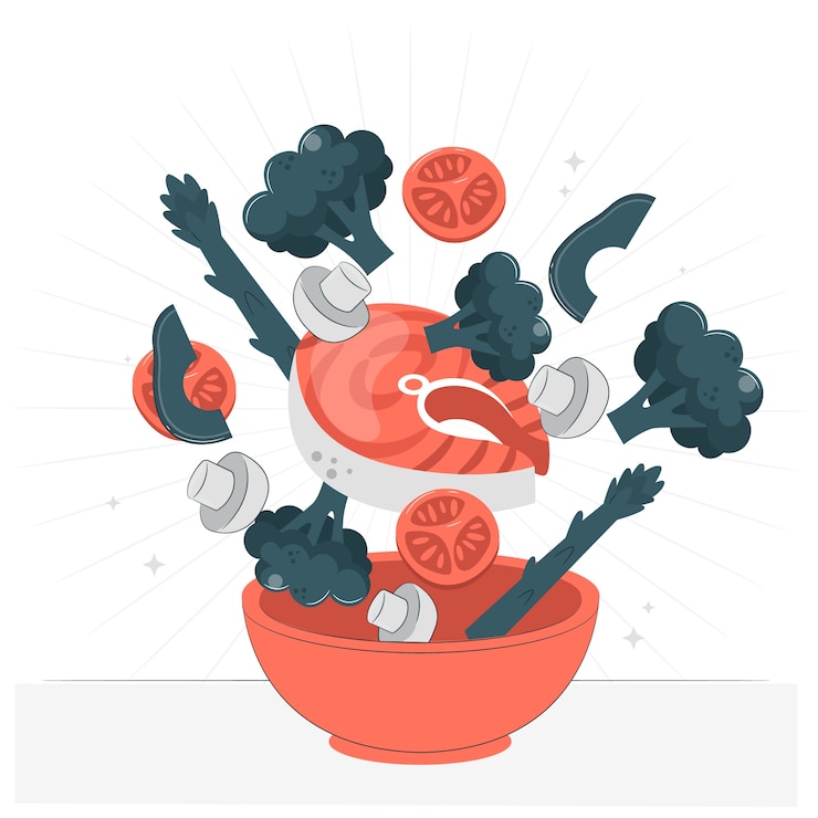 Vettore gratuito illustrazione del concetto di cibo sano