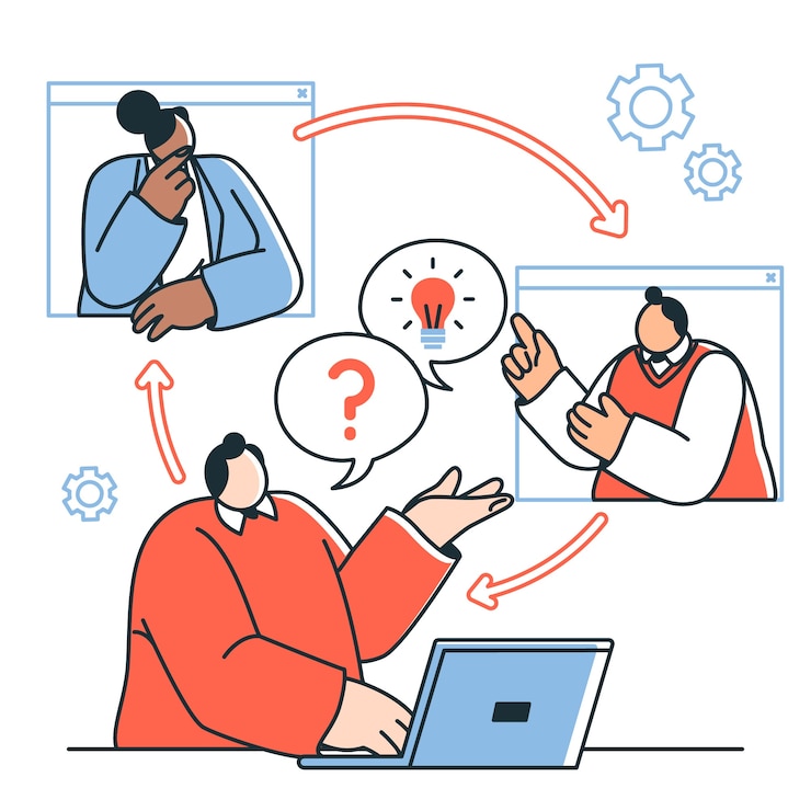 Vettore gratuito illustrazione del concetto di ciclo di feedback