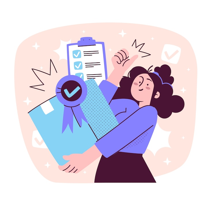 Vettore gratuito illustrazione del concetto di completamento del progetto con successo