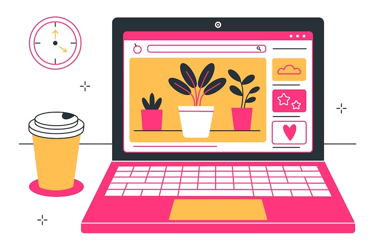 Vettore gratuito illustrazione del concetto di computer portatile