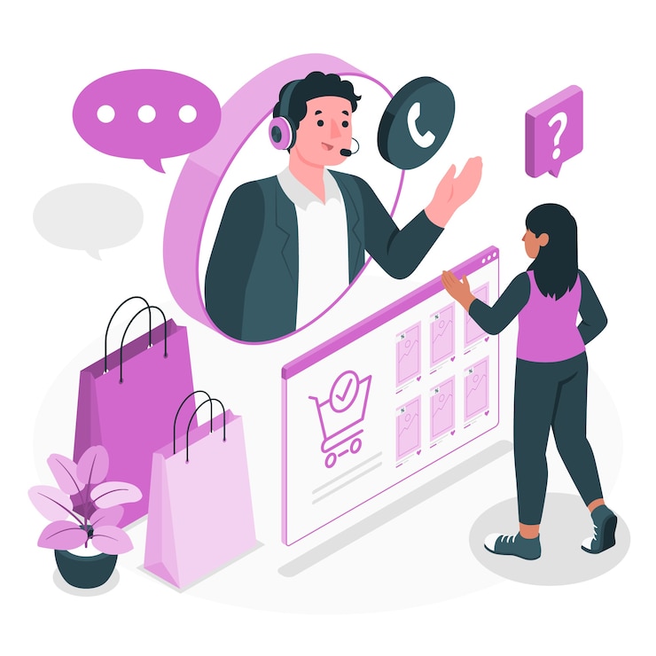 Vettore gratuito illustrazione del concetto di consulenza alle vendite