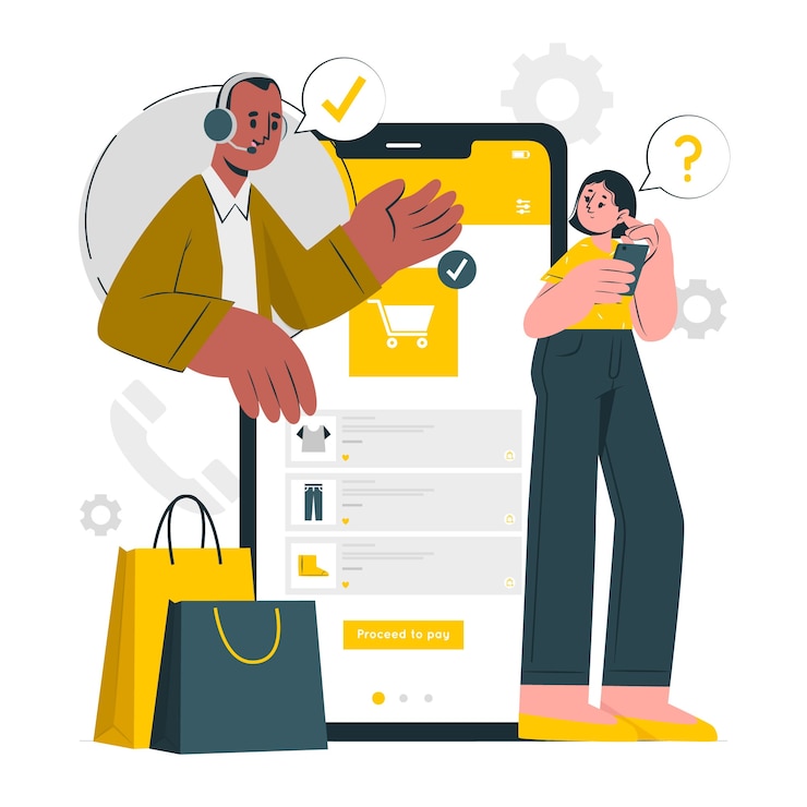 Vettore gratuito illustrazione del concetto di consulenza alle vendite