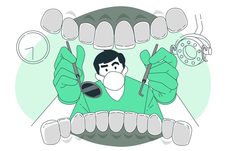 Vettore gratuito illustrazione del concetto di controllo dentale