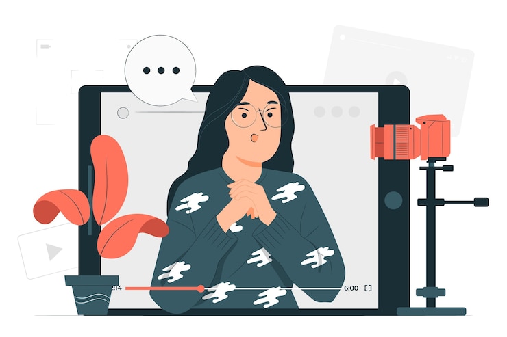 Vettore gratuito illustrazione del concetto di creatore di contenuti