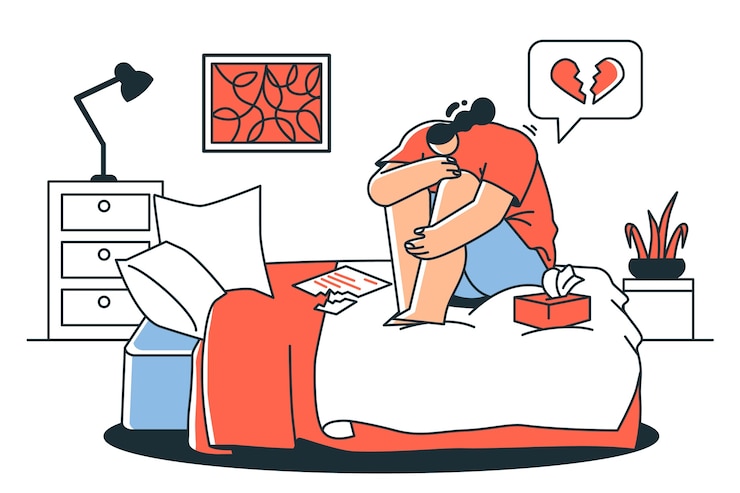 Vettore gratuito illustrazione del concetto di cuore spezzato