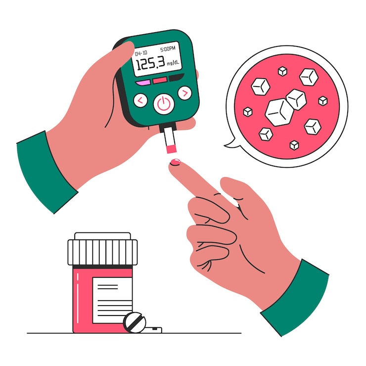 Vettore gratuito illustrazione del concetto di diabete