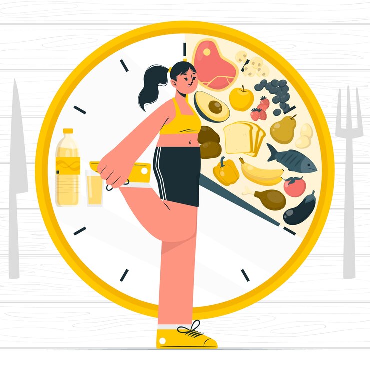 Vettore gratuito illustrazione del concetto di digiuno intermittente