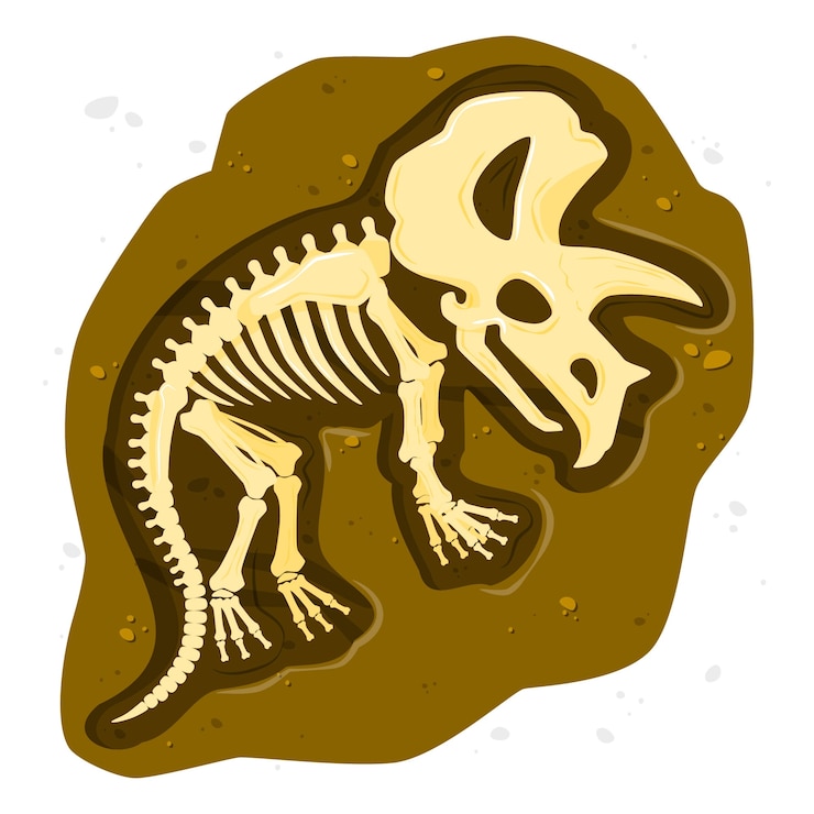 Vettore gratuito illustrazione del concetto di dinosauro fossile